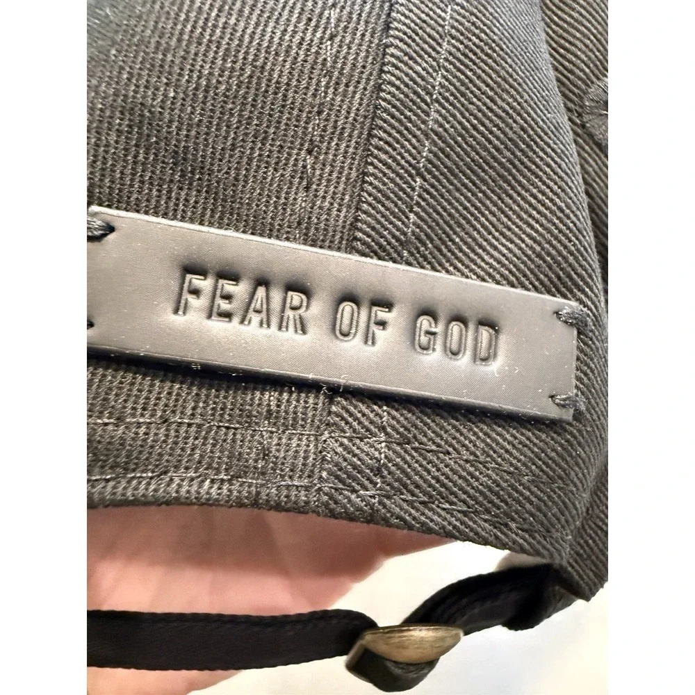 New Era Fear of God Essentials 9FORTY Cap Mens OSFM Black Adjustable Strapback